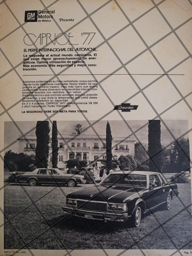 Afiche Retro  Autos Chevrolet Caprice 1977 -1030