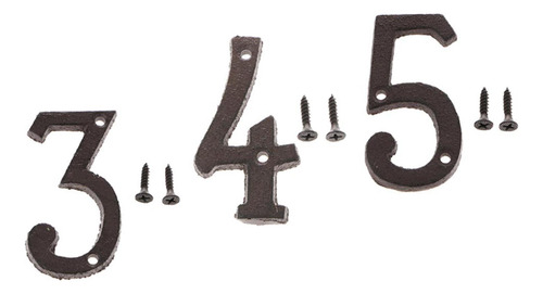 3x Placa De Placa De Número De Casa 3 4 5 Decoración De La