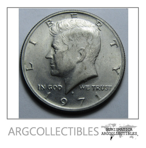 Usa Moneda 1/2 Dolar Kennedy Niquel 1971 D Km-202b Au