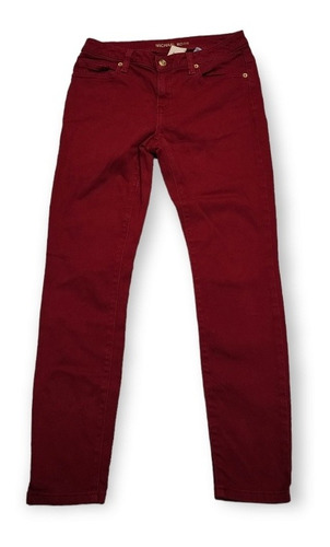 Pantalon Michael Kors Talla 2 Izzy Skinny Color Vino De Muje