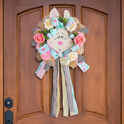 Adorno Colgante De Corona De Conejo De Pascua, Decoración