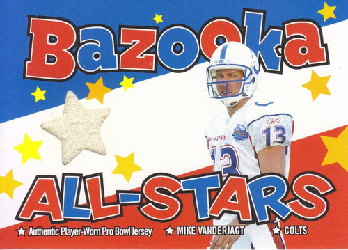2004 Topps Bazooka All Star Jersey Mike Vanderjagt K Colts