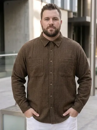 ΠΚΑ マルーン XL シャツ Camisa Masculina Plus Size Xadrez Social Casual Botão Bolsos