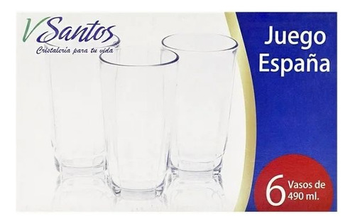 Set De Vasos De Vidrio 6 Piezas 490ml