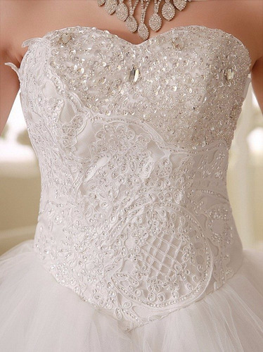 Imagem 4 de 7 de Vestido De Noiva Romântico Importado Pronta Entrega Brasil