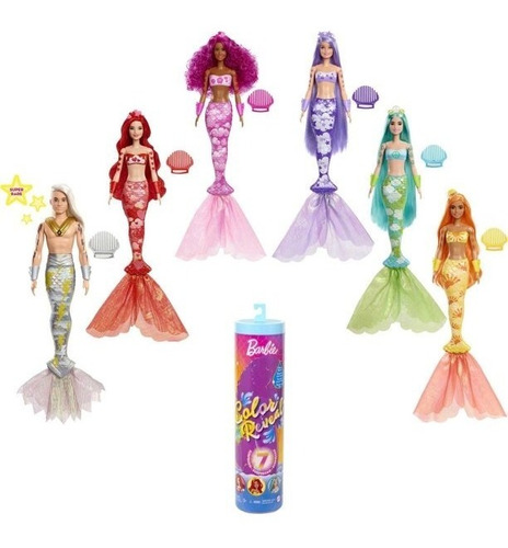 Barbie Sirena Sorpresa Color Reveal Muñeca Original  Mattel