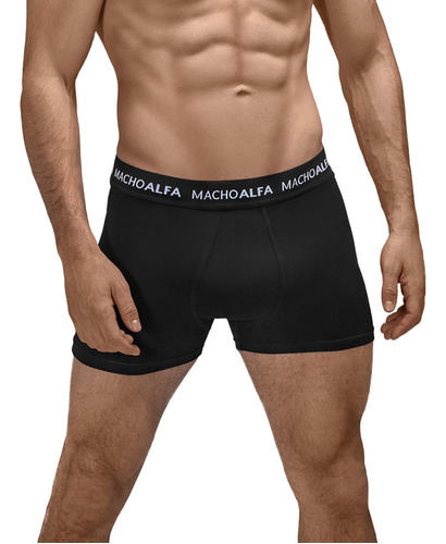 Macho Alfa Boxer Algodón Hombre Negro Con Elástico C45006