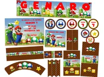 Comprar Kit Imprimible Mario Bros Solo Textos Editables!