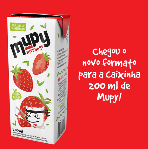 Bebida à Base de Soja Morango Mupy Caixa 200ml