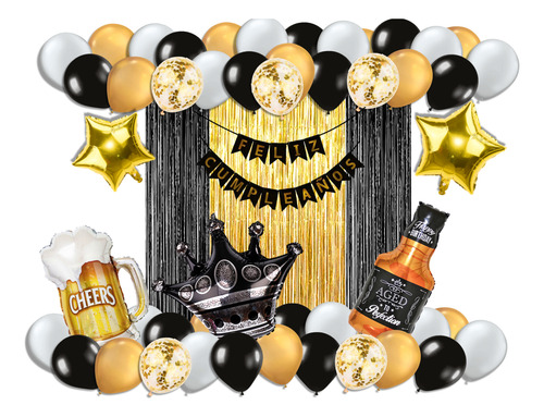 Kit De Decoración Globos Fiesta De Cumpleaños Hombre Papá
