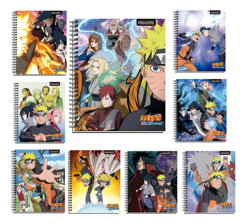 Pack 5 Cuadernos Universitarios Naruto Proarte 100h Anime