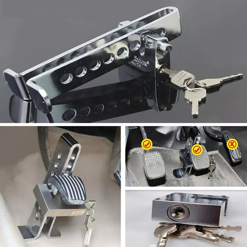 Bloqueador Traba Pedal Auto Antirrobo Seguridad + Candado