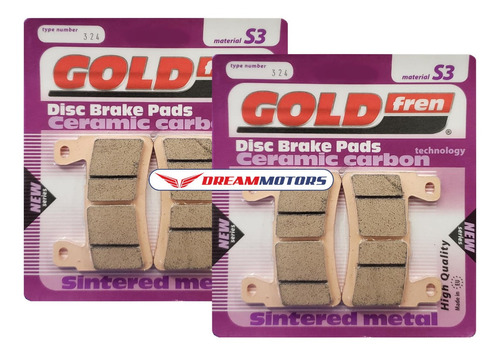 2x Pastilhas Freio Goldfren S3 324 Diant Cbr600f F4 99-02