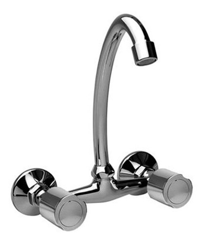 Griferia Doble Comando Cromo Pared Cocina Hydros Viva Plus