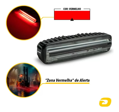 Farol Auxiliar Para Empilhadeiras Super Led Vermelho Tarponn
