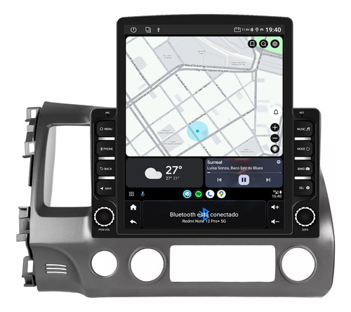 Kit Multimidia Tesla New Civic 9,7p Android Carplay 2gb 64gb