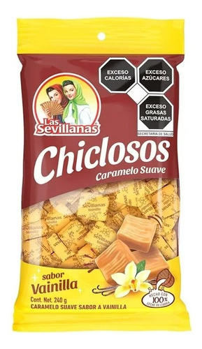 3 Pzas Caramelo Suave Las Sevillanas Sabor Vainilla 240 G