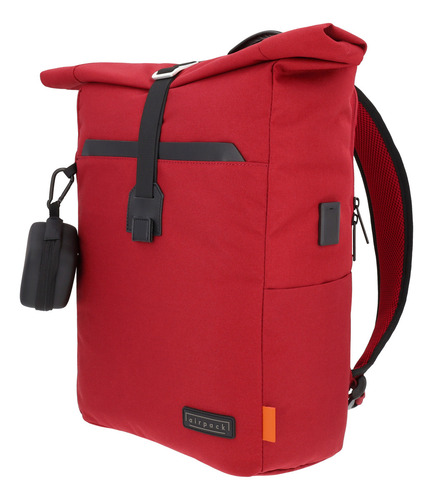 Mochila Ejecutiva Airpack Portalaptop Adventure Bound Color Rojo Diseño De La Tela Lisa