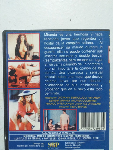Dvd Miranda. Tinto Brass. Erótica. Original. (Usado)