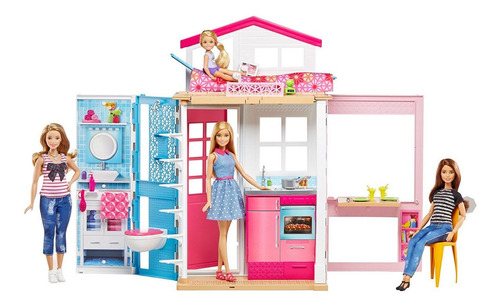 Set De Juego Barbie Casa Glam 2 Pisos Muñeca Y Accesorios
