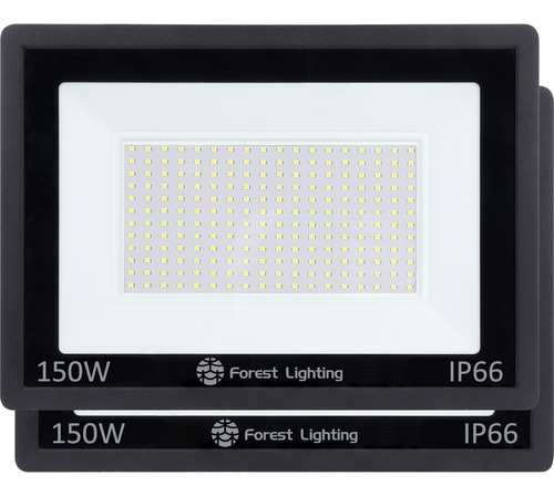 Imagen 1 de 7 de Packx2 Reflector Led 150w Exterior Proyector Luz Fría Cálida