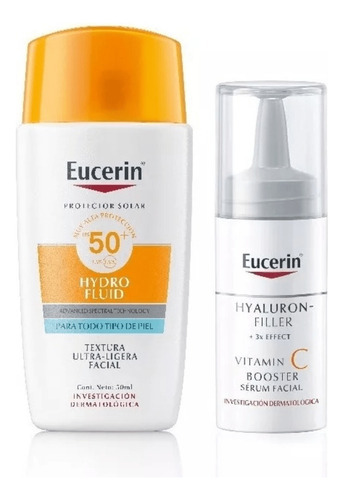 Kit Eucerin (hydrofluid 50fpsx50ml+hyaluronfiller Vit C 8ml)