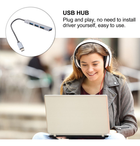 Adaptador Hub Usb 2.0 Hub Usb Multipuerto Para Teléfono Port