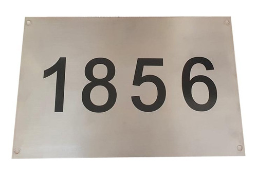 Letrero Placa Numeración Acero Inoxidable 20x30 Cm.