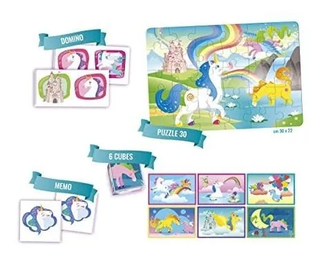 Clementoni Edukit Unicornio 4 En 1, 18035, Multicolor.
