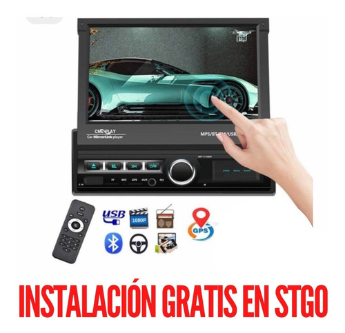 Radio Auto Motorizada Retractil 1 Din + Instalación Gratis