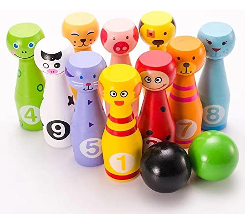 Juego De Boliche Didáctico De Madera Para Bebés De 1 Año