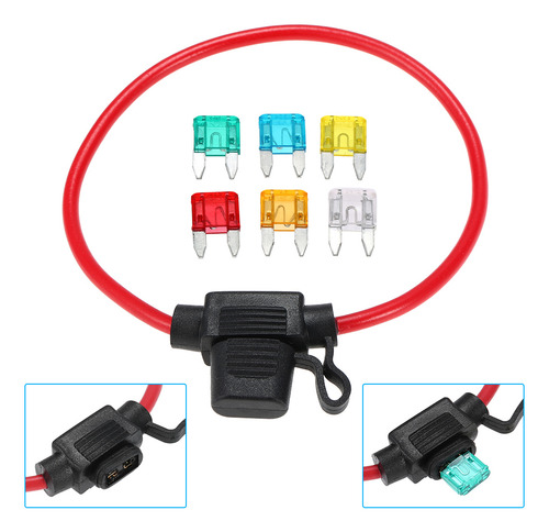 Portafusibles En Línea Para Automóviles, Minicuchillas, 12 V