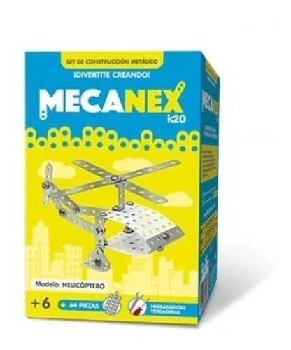 Set De Construcción Metálico Mecanex K20 De 64 Piezas.