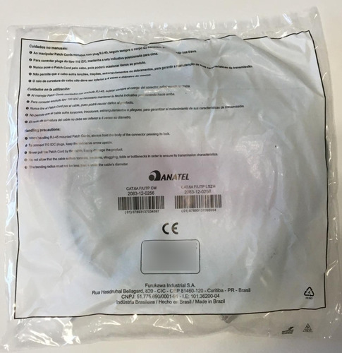 Patch Cord Cat 6a 2,5 Mts Furukawa 35085119 En Palermo