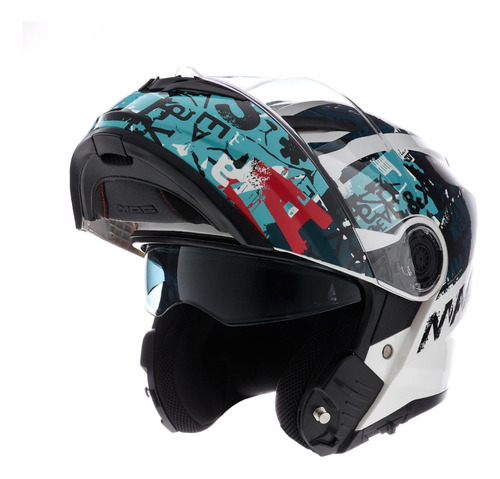 Casco Moto Rebatible Mac Rock Magma Negro Cuota Devotobikes