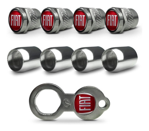 Imagem 6 de 10 de Kit 04 Bicos De Válvula Cromado De Roda Pneu Em Metal
