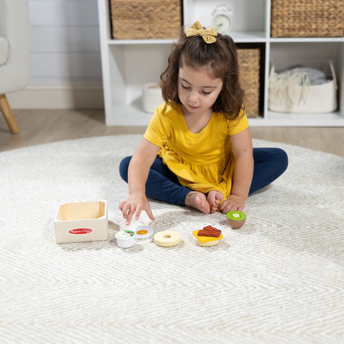 Melissa & Doug, Set De Juego De Caja De Pícnic De Desayuno De Madera Para Niños Y Niñas A Partir De 2 Años