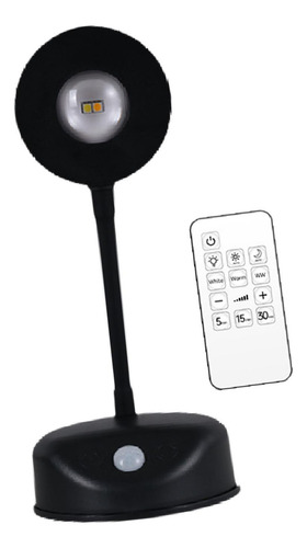 Luz Nocturna Led Con De Movimiento, De Pared Con 3 Negro