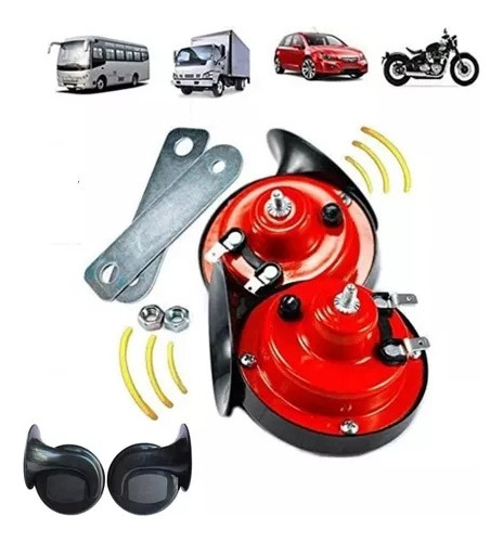 Kit Bocina Caracol Doble Auto Camioneta Moto 12v