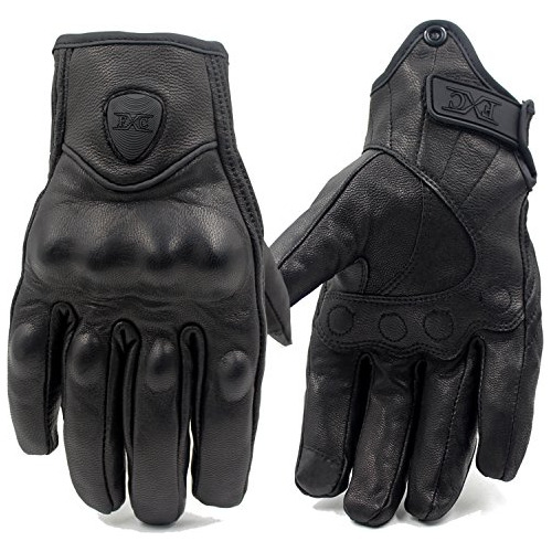 Guantes De Cuero Moto De Dedo Completo Hombres Y Mujere...