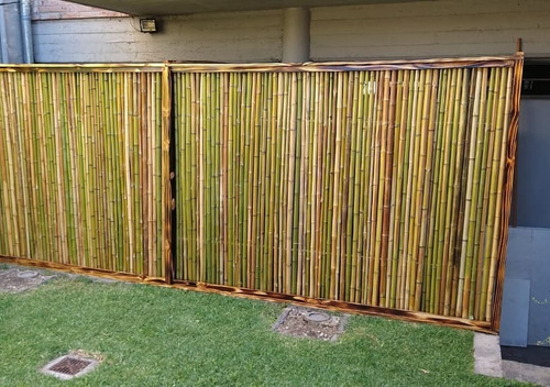 Cerco De Caña De Bambu Tacuara 1m Base X 070 Altura