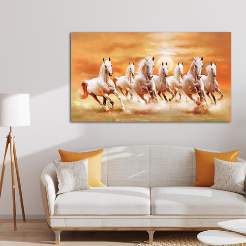 7 Cavalos De Corrida Decoração De Parede 60cmx120cm