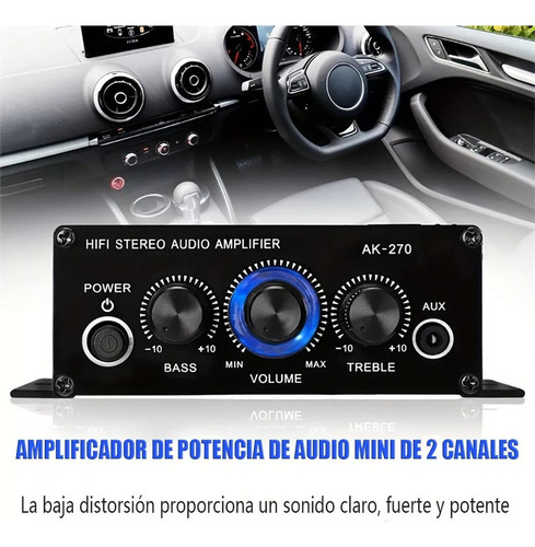 ' Amplificador Mini 400w Audio Hifi For Autos Moto Con Cable