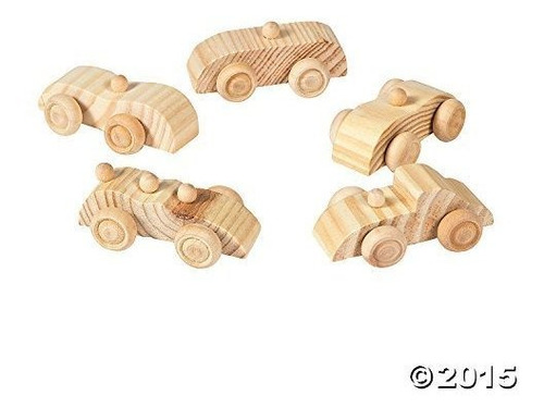 Juego De 12 Coches De Madera Sin Terminar Para Manualidades