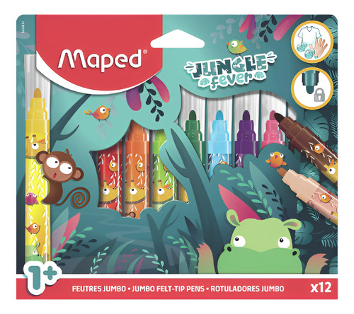 Marcador Rotulador Maped X 12 Marcadores Jungle Fever