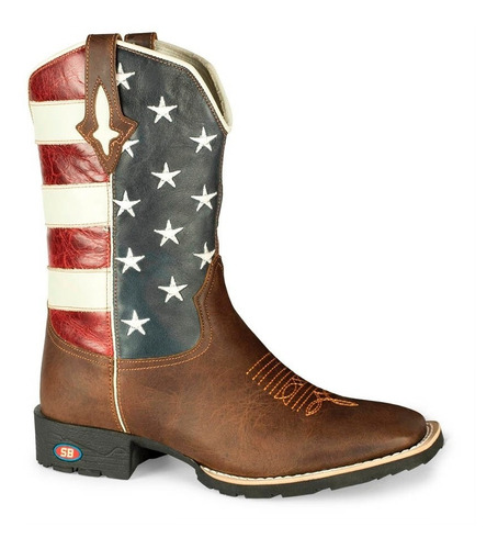 Bota Country Texana Americana Usa Couro Cano Longo Bico Quad | Mercado Livre