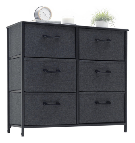 Buró Cómoda De 6 Cajones Organizador Plegable 80*30*72cm Color Gris