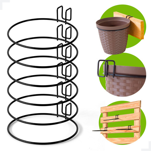 Kit 6 Trelicas 16,5cm Em Aco Carbono Para Vasos Em Pallets