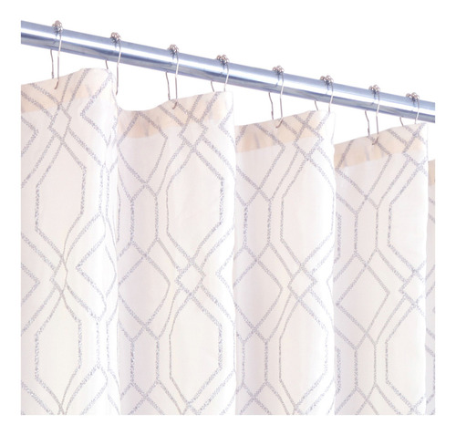 Cortina Para Baño De Poliéster Sparkle Bath Styles Color Marrón claro Rayas