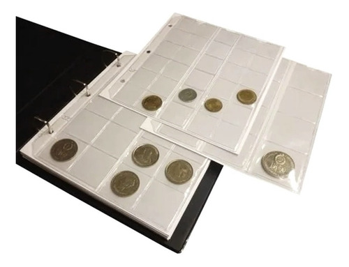 Carpeta Album Para Monedas Sueltas En Tiras 15 Hojas